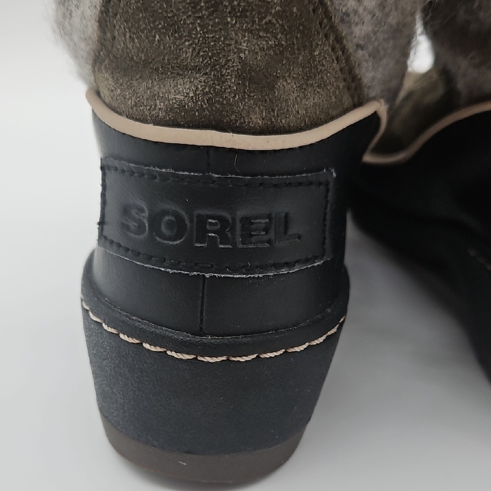 Sorel Women's Tall Olive Winter Boots with Faux Fur Trim - Picture 10 of 15